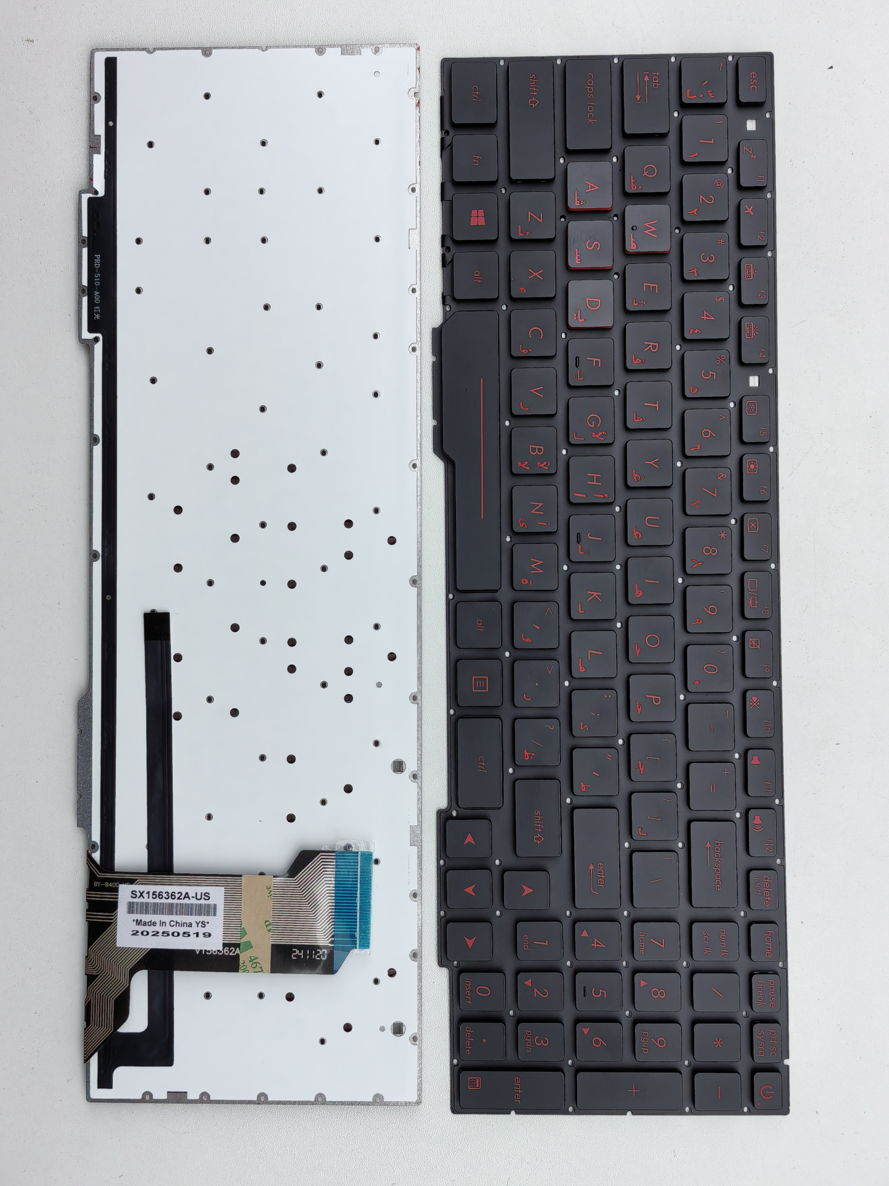 Picture of New Replacement Laptop Keyboard For ASUS GL553/FX53 BLACK Backlit,Red Printing (OEM) AR Layout
